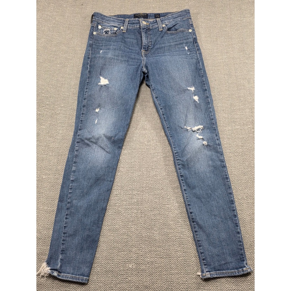 Lucky Brand Ava Super Skinny Jeans Distressed Medium Wash Women's Size 8 29